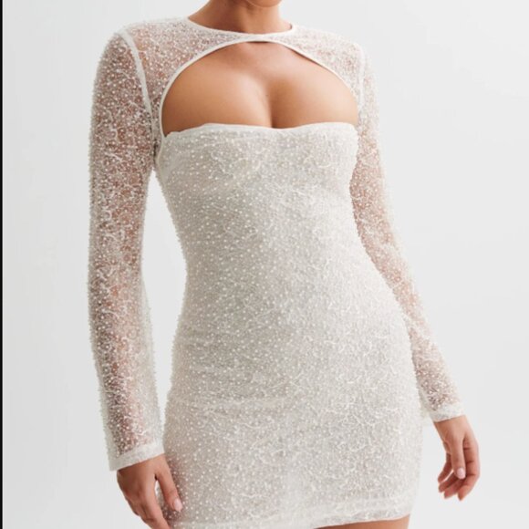 Meshki Dresses & Skirts - Meshki Paxton Pearl Beaded Dress